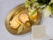 Candle Lotus Metal Gold